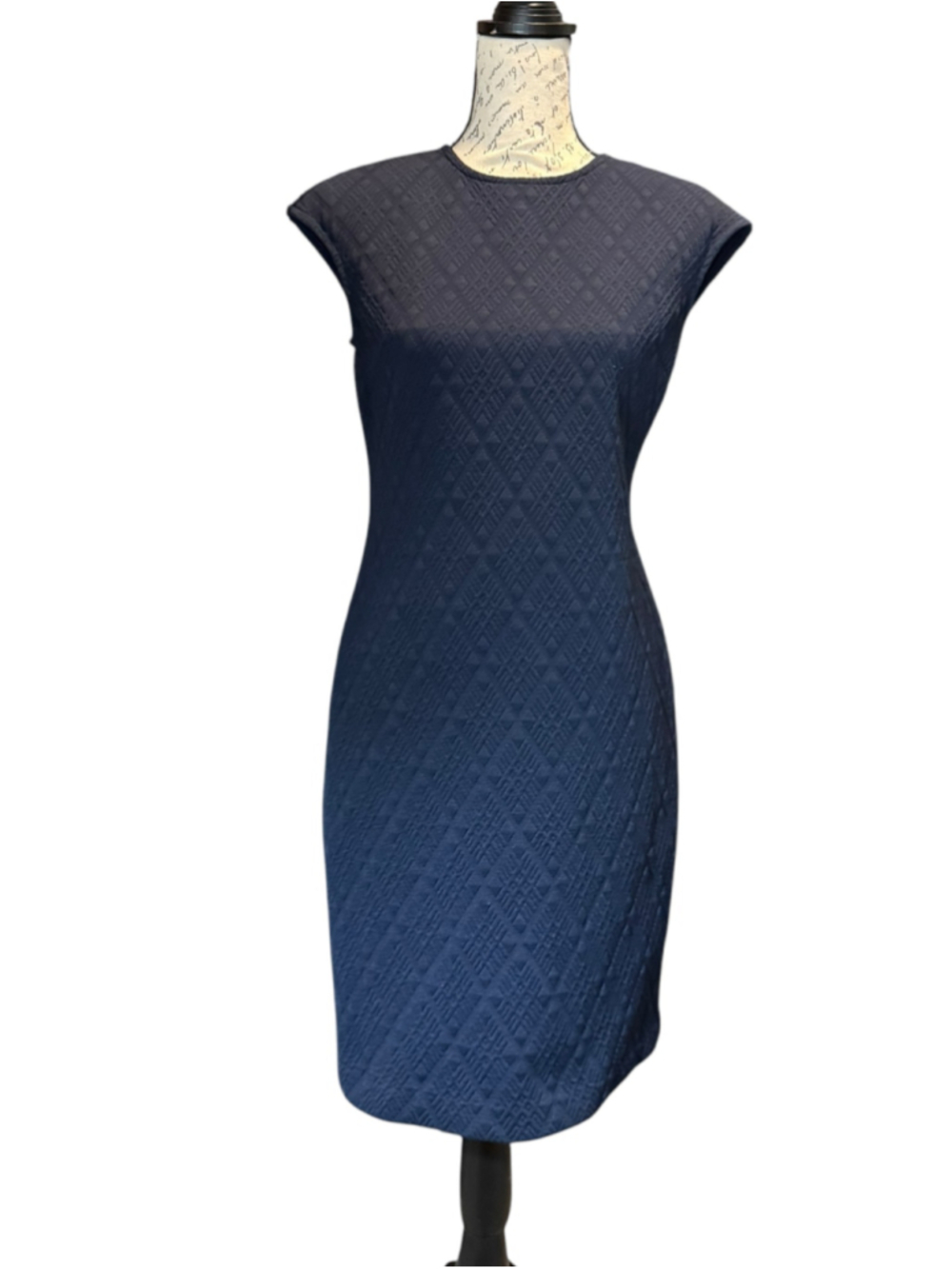 Women's Donna Morgan Navy Quilted Midi Dress Size 4